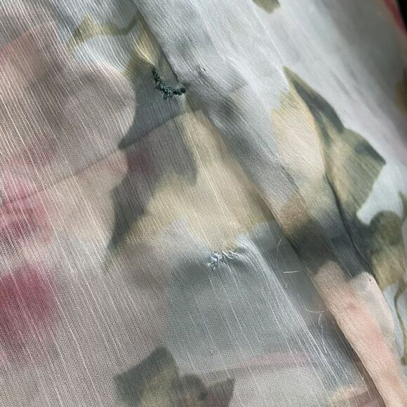 MAC DUGGAL Dress Womens 2 Floral Ruffle Hem Chiffon Ruched Sleeveless Sheath - Picture 15 of 15